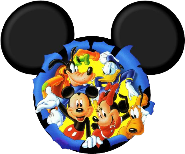Classic Disney Characters Mickey Ears Logo PNG