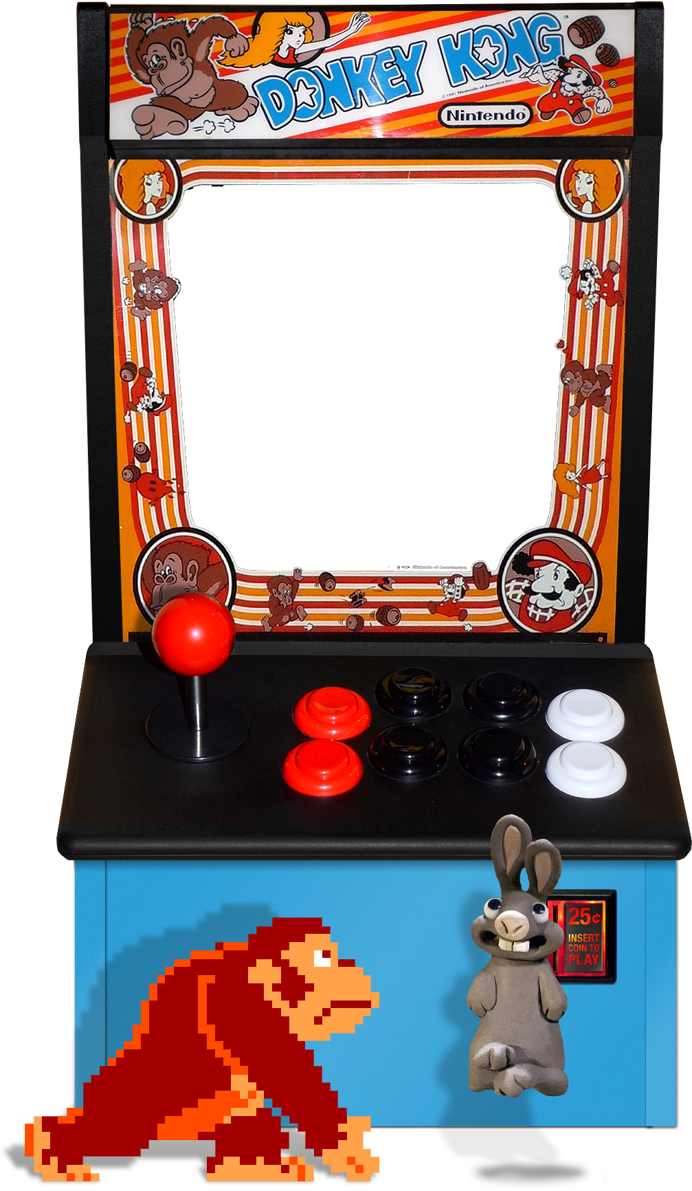 Classic Donkey Kong Arcade Machine PNG