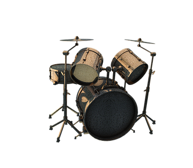 Classic Drum Set Black Background PNG