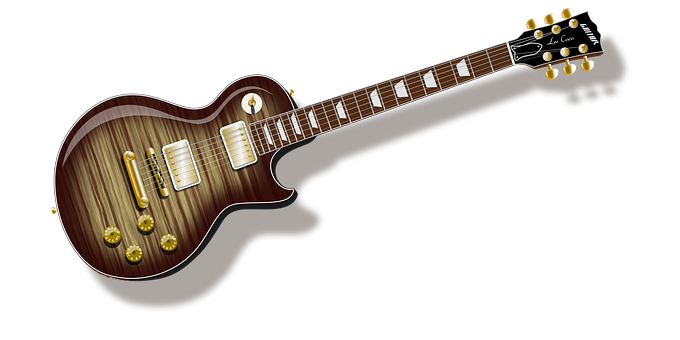 Classic Electric Guitar Black Background PNG