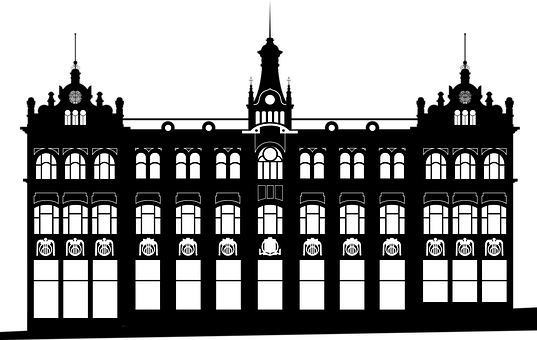 Classic Facade Silhouette PNG