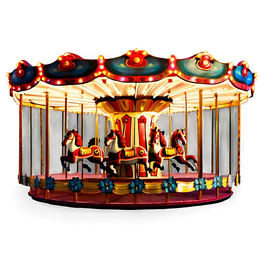 Classic Fairground Carousel Png Xxr39 PNG