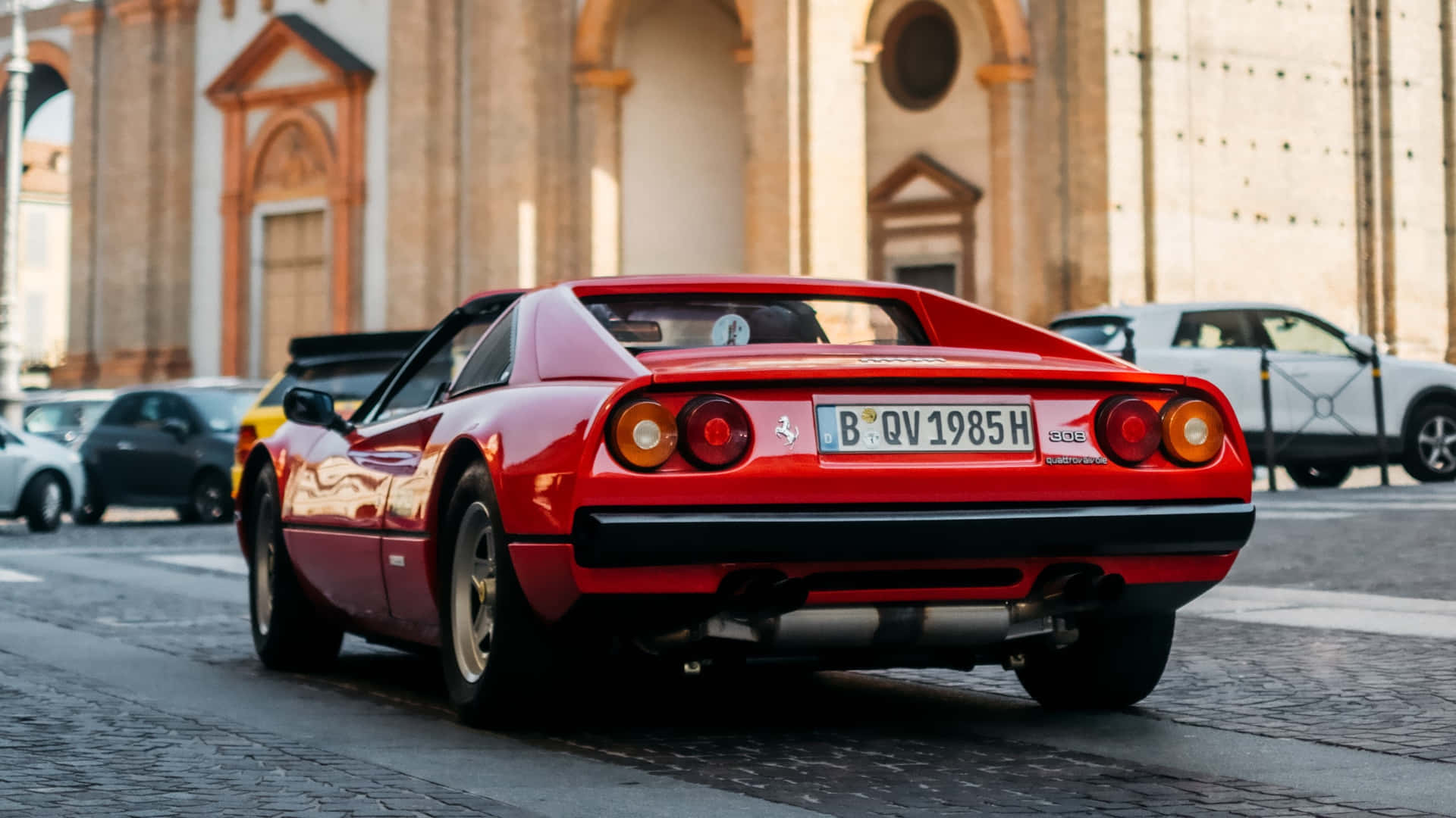 'Vintage style and power: the iconic Classic Ferrari.' Wallpaper