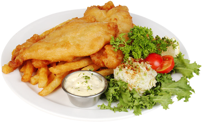 Classic Fishand Chips Plate PNG
