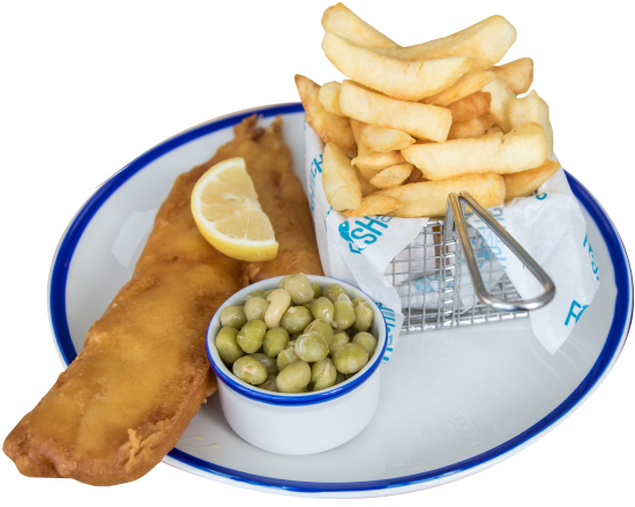 Classic Fishand Chips Plate PNG