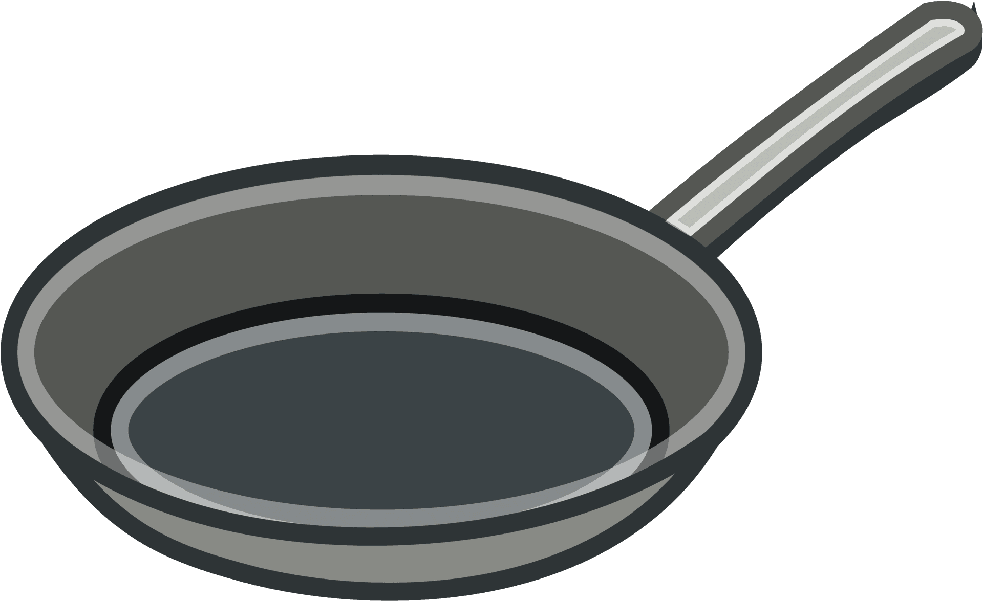 Classic Frying Pan Vector Illustration PNG