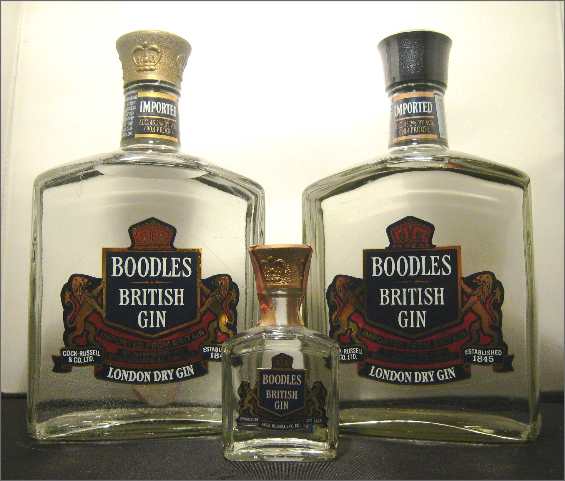 Classic Full-size With Miniature Boodles Gin Bottles Wallpaper