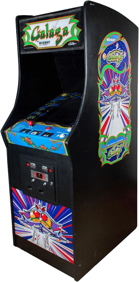 Classic Galaga Arcade Machine PNG