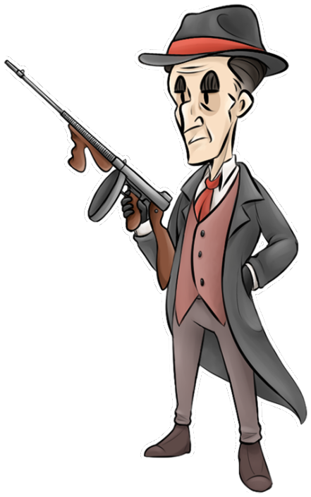 Classic Gangster Cartoonwith Rifle PNG