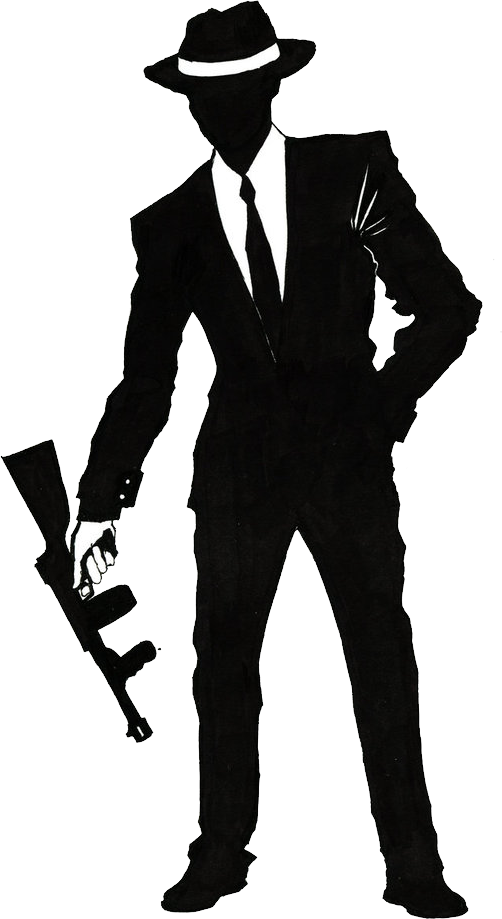 Classic Gangster Silhouette PNG