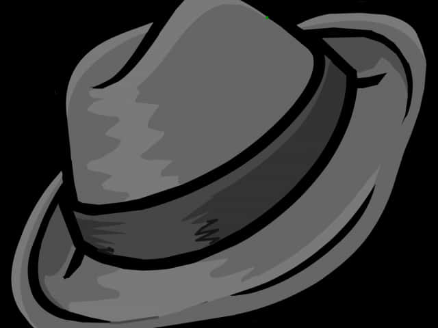 Classic Gray Fedora Hat Illustration PNG