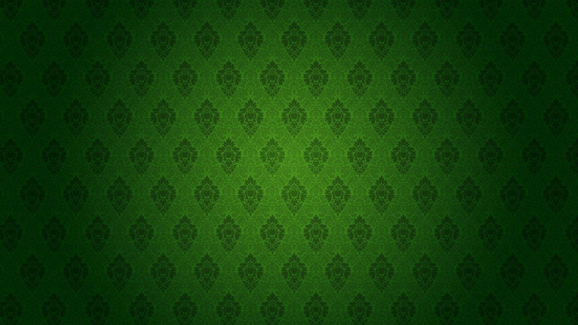 Classic Green Damask Pattern Wallpaper