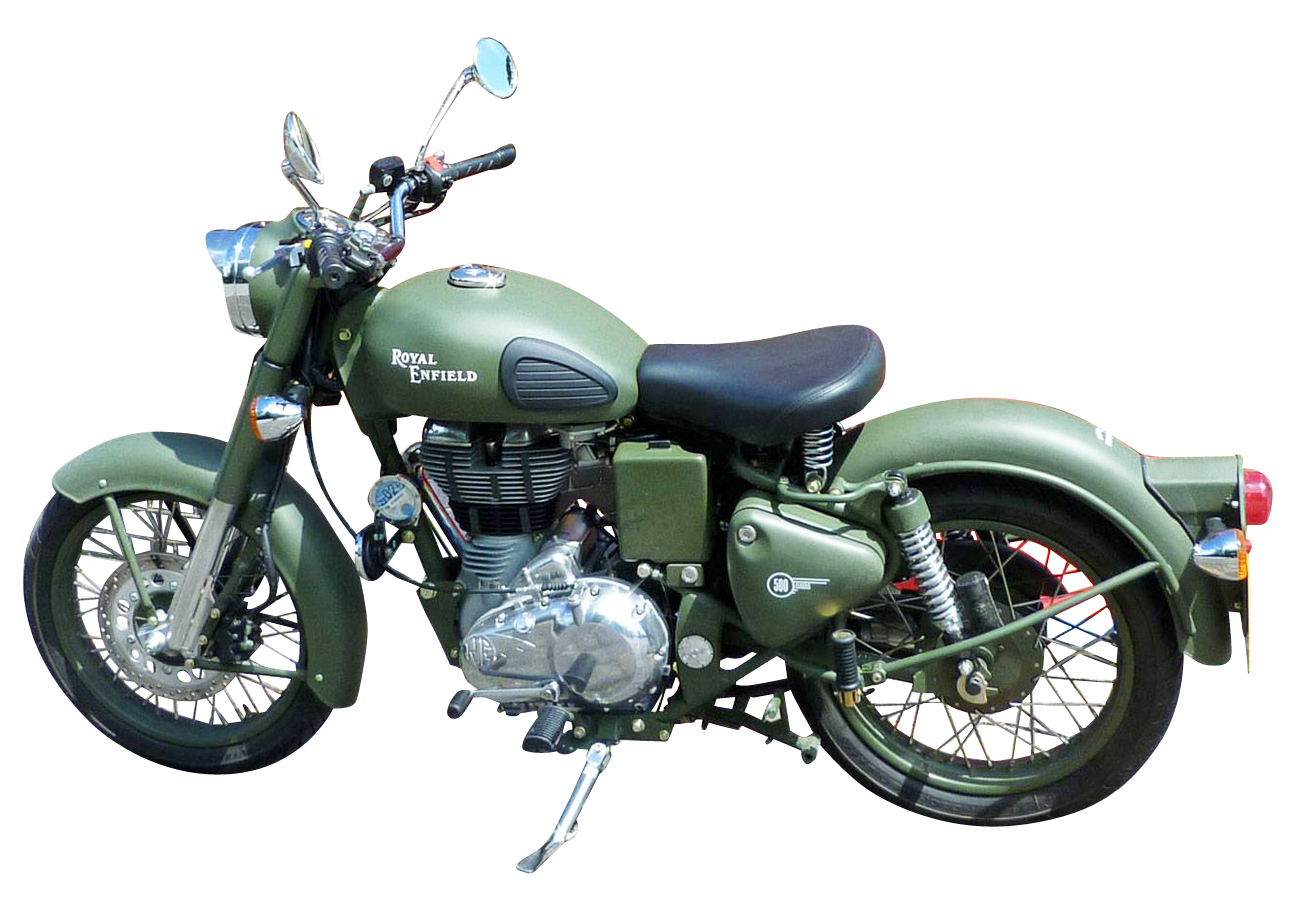 Classic Green Royal Enfield Motorcycle PNG