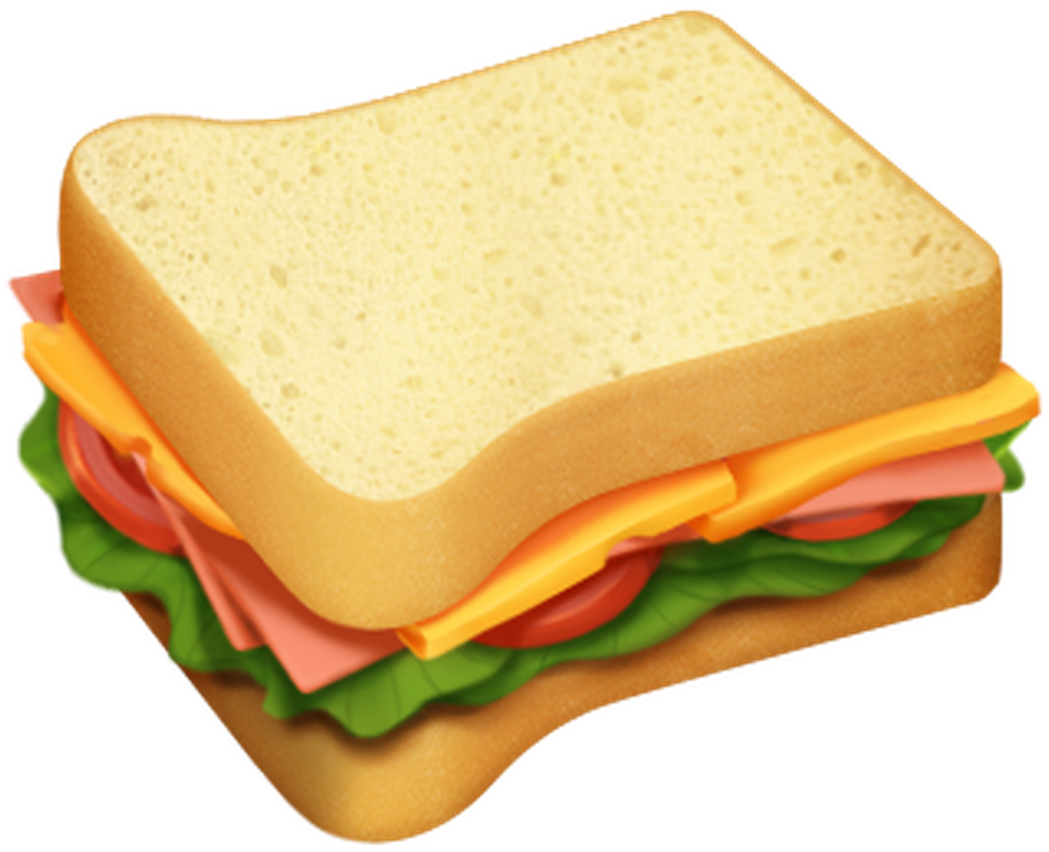 Classic Ham Cheese Sandwich Illustration PNG