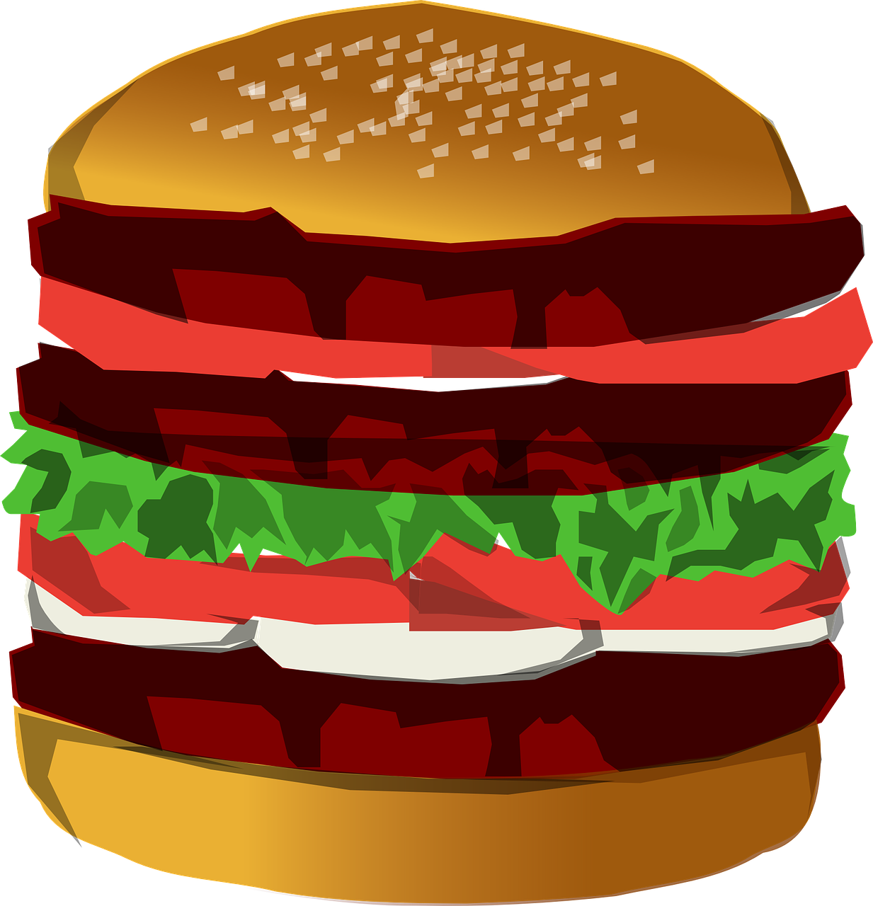 Classic Hamburger Illustration PNG