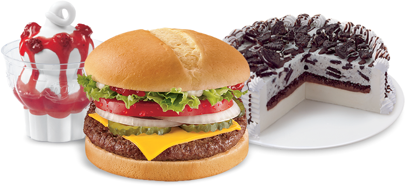 Classic Hamburgerand Desserts PNG