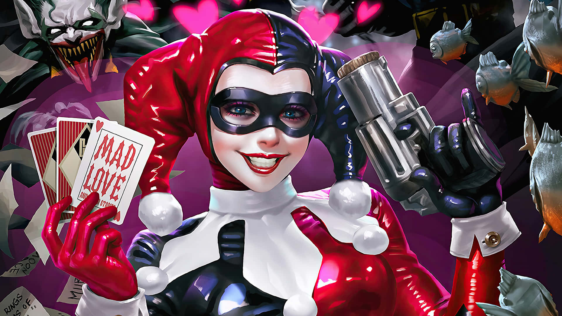 Classic Harley Quinn in Full Swing Wallpaper