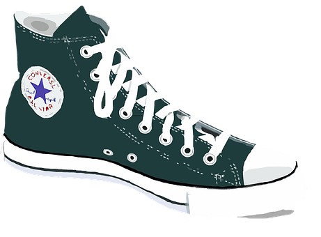 Classic High Top Sneaker Illustration PNG