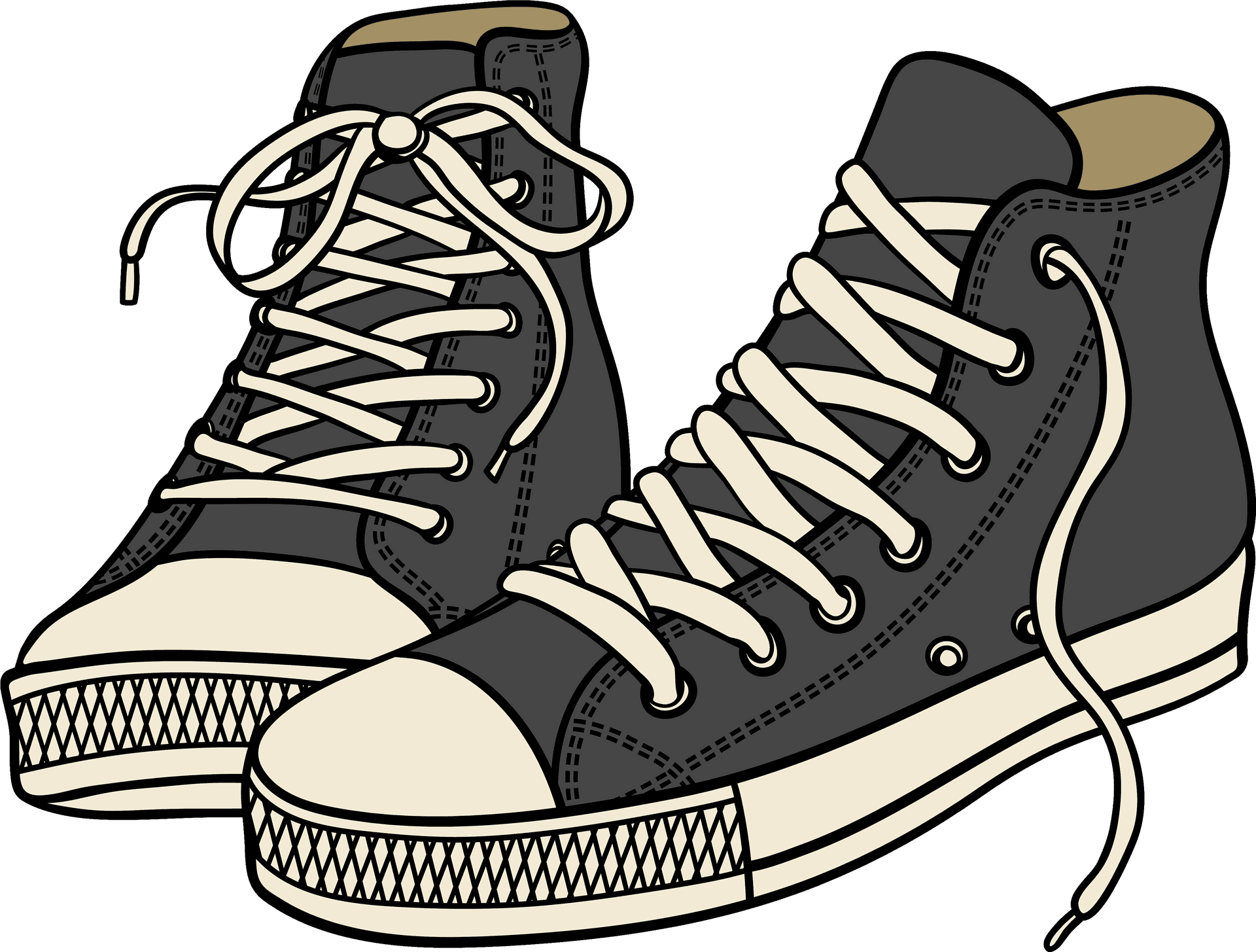 Classic High Top Sneakers Illustration PNG