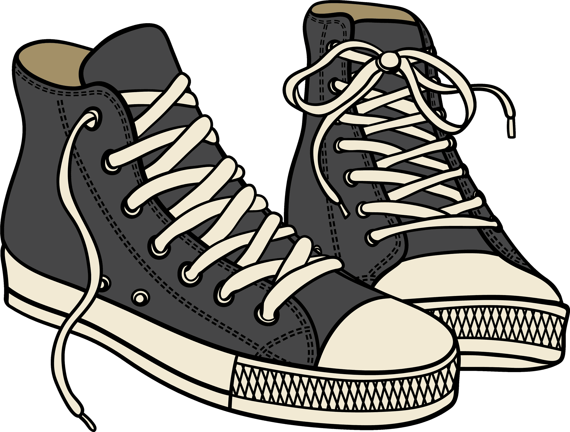 Classic High Top Sneakers Illustration PNG