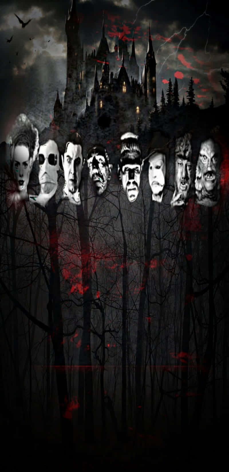 Classic Horror Icons Halloween Backdrop Wallpaper