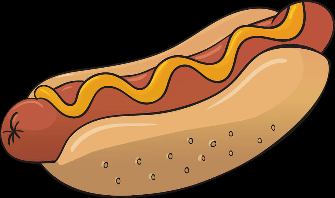 Classic Hot Dog Cartoon Illustration PNG
