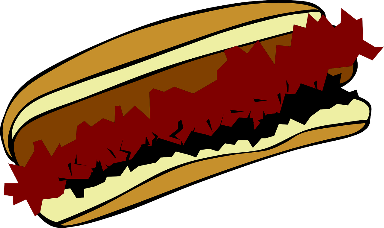 Classic Hot Dog Cartoon Illustration PNG