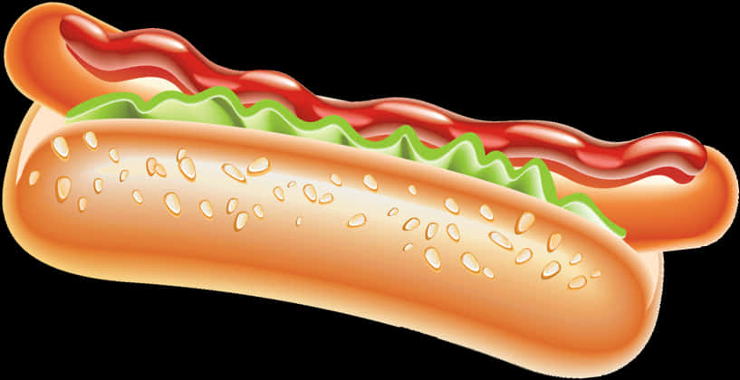Classic Hot Dog Illustration PNG