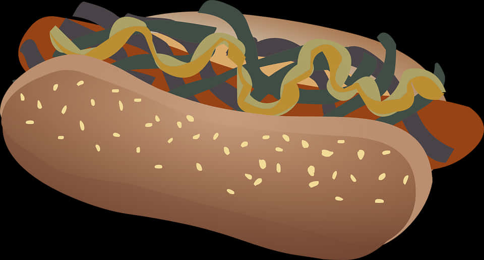 Classic Hot Dog Illustration PNG