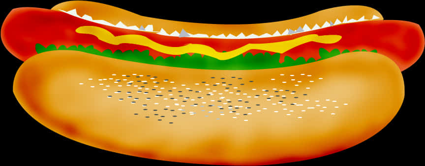 Classic Hot Dog Illustration PNG