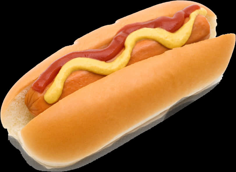 Classic Hot Dog With Ketchup And Mustard PNG