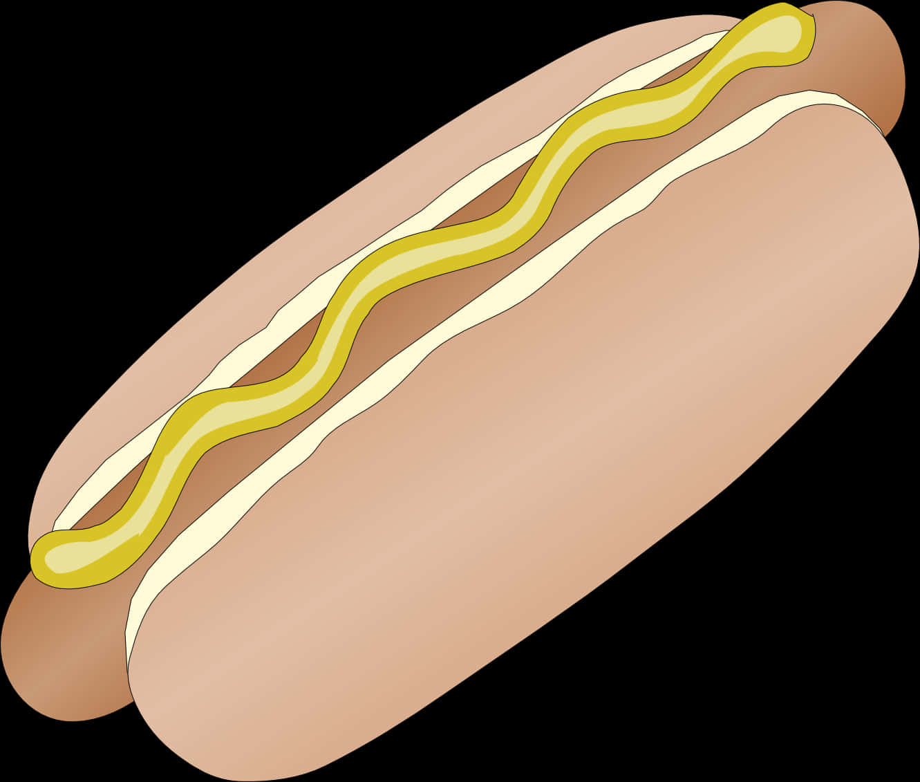 Classic Hot Dog With Mustard Illustration PNG
