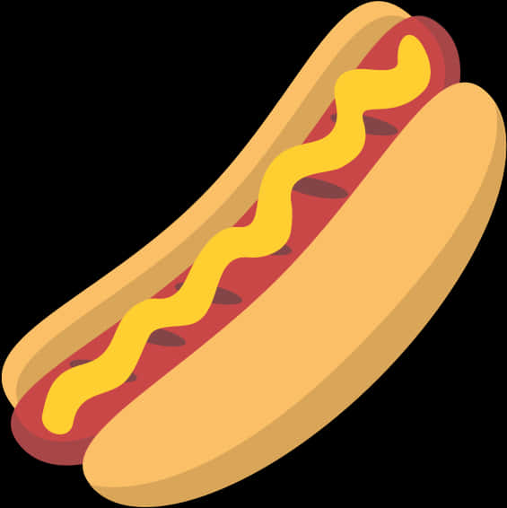 Classic Hot Dog With Mustard Illustration PNG