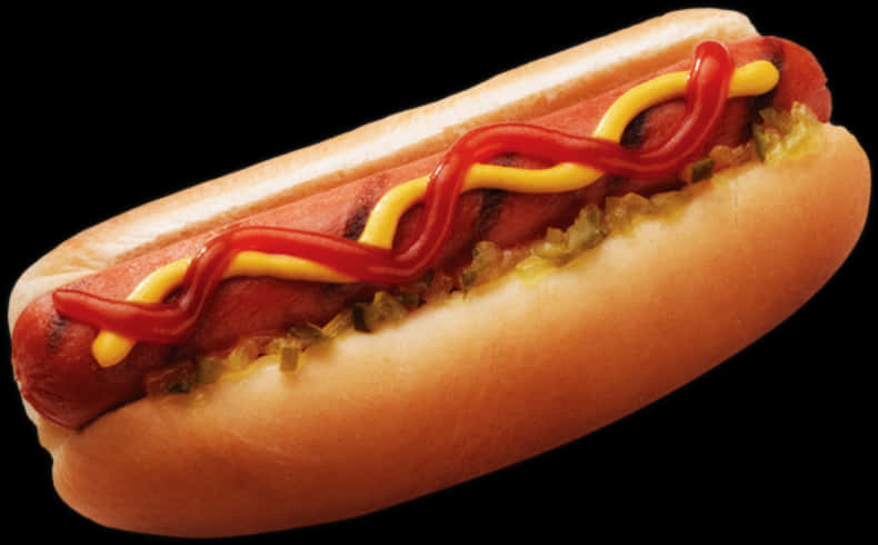 Classic Hot Dogwith Mustardand Ketchup PNG