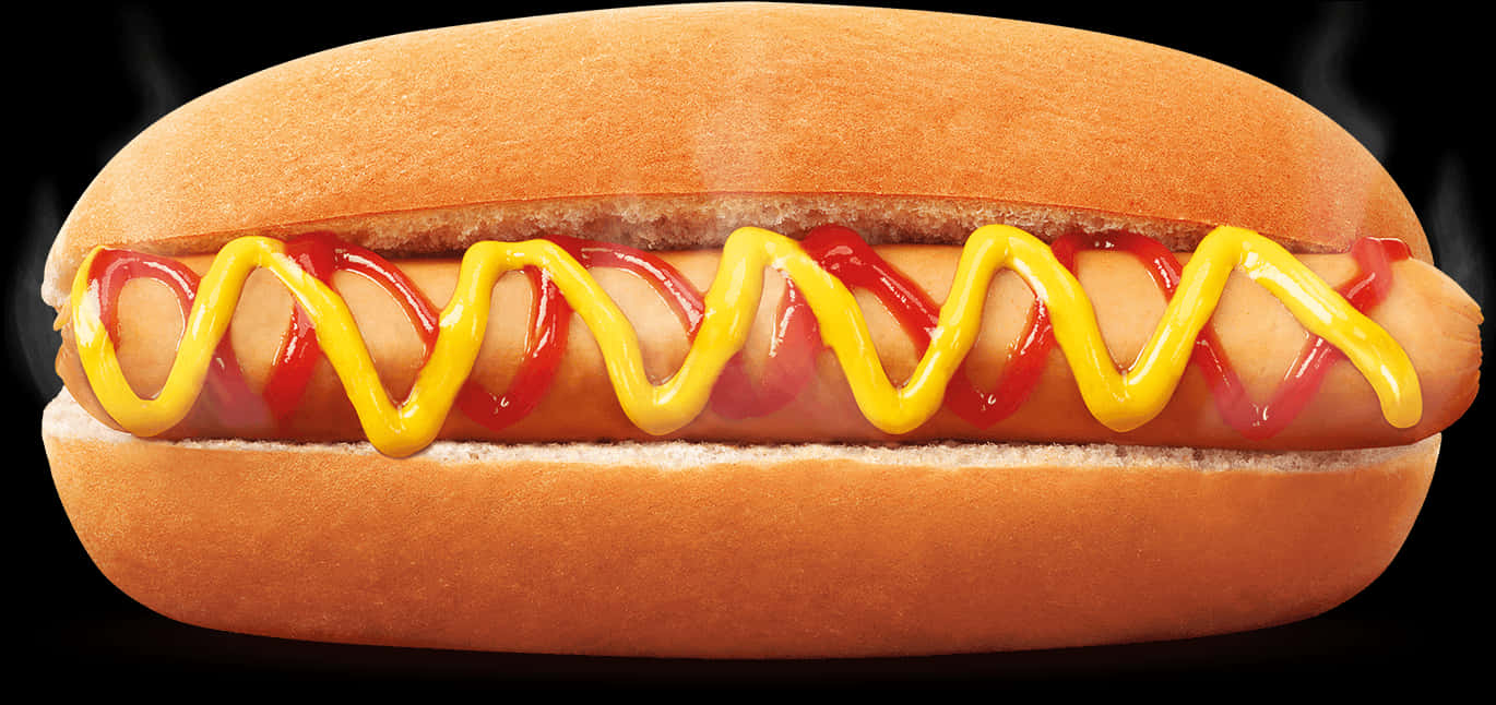 Classic Hot Dogwith Mustardand Ketchup PNG