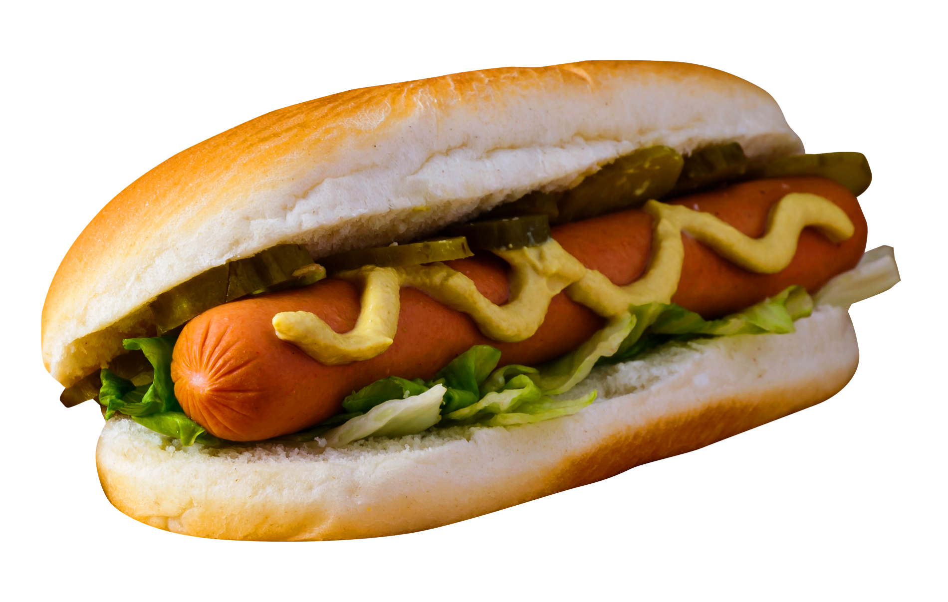Classic Hotdogwith Mustardand Pickles PNG