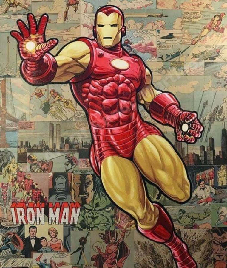 Download Classic Iron Man Suit Ready To Take On The Action. Wallpaper |  Wallpapers.Com