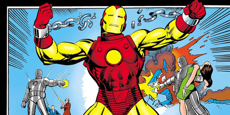 Classic Iron Man Preparing for Battle Wallpaper