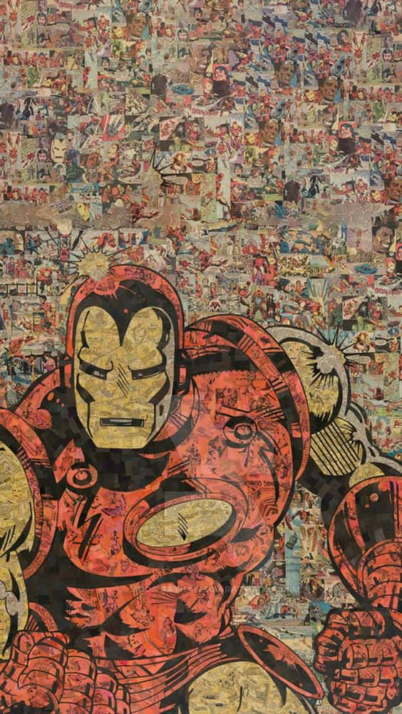 Klassisk Iron Man i hans ikoniske røde og gulddragt Wallpaper