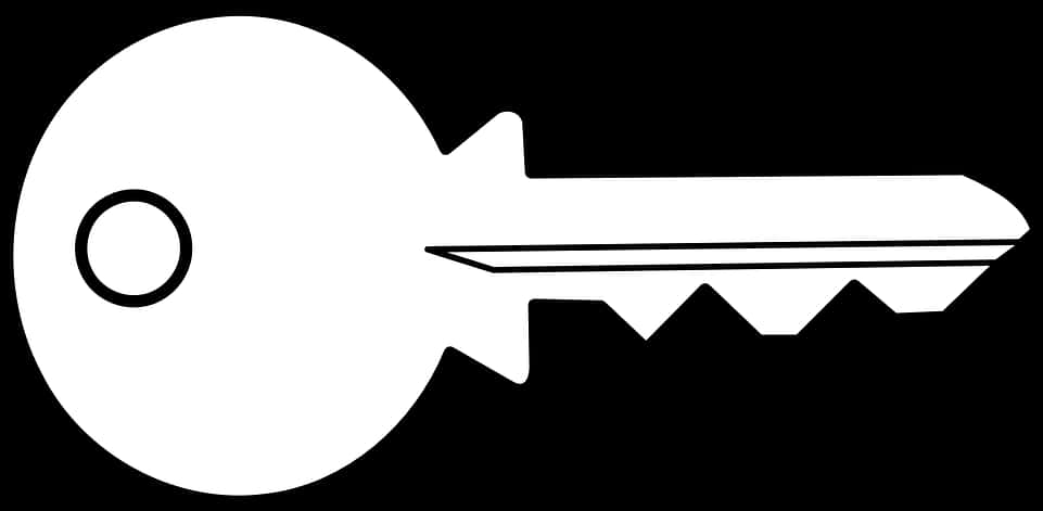 Classic Key Silhouette Blackand White PNG