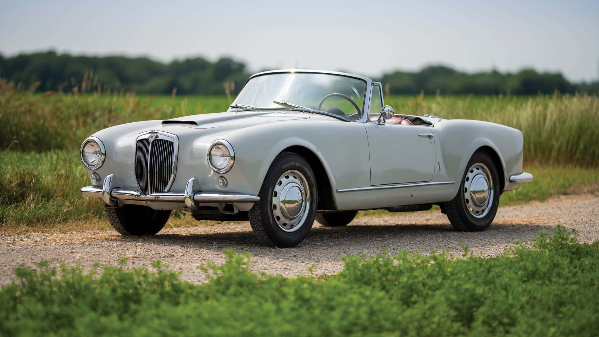 Klassisk Lancia Aurelia Kabriolet Landskap Bakgrunnsbildet