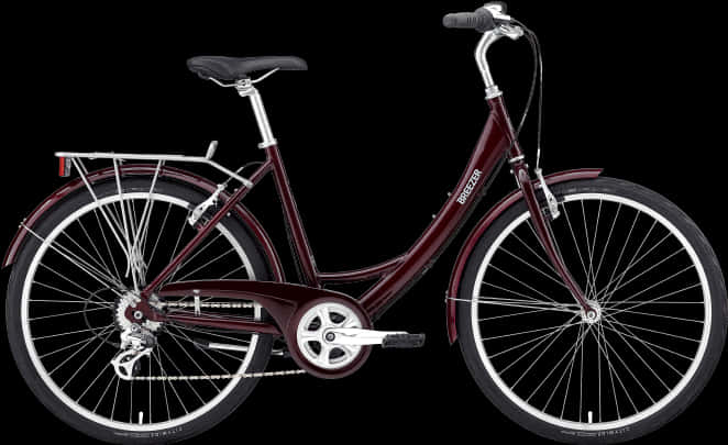 Classic Maroon Cruiser Bike PNG