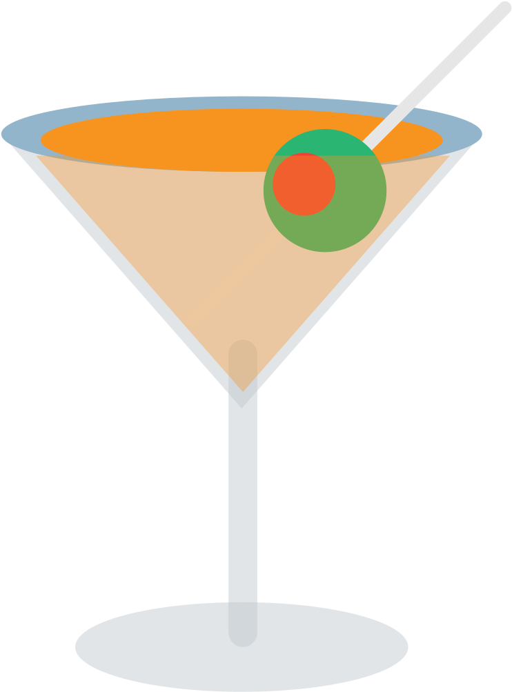 Classic Martini Cocktail Illustration PNG