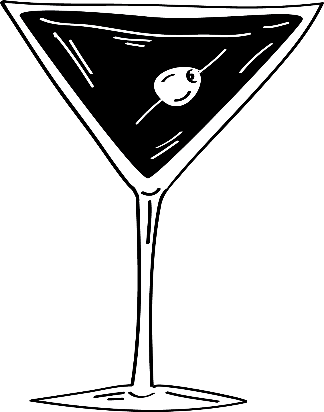 Classic Martini Glass Drawing PNG