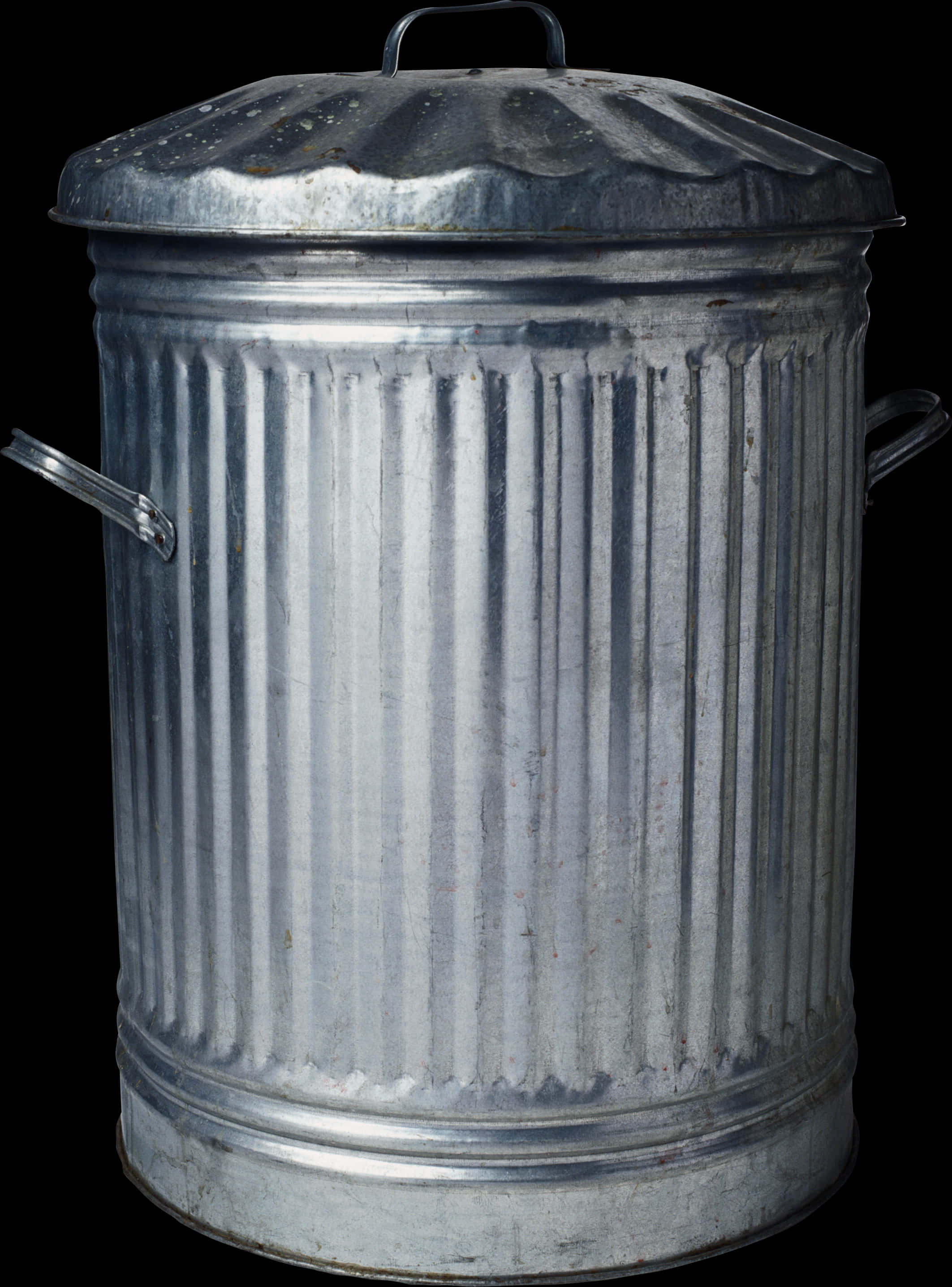 Classic Metal Trash Can PNG