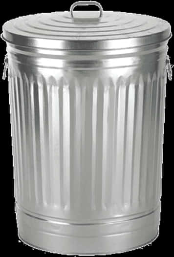 Classic Metal Trash Can PNG