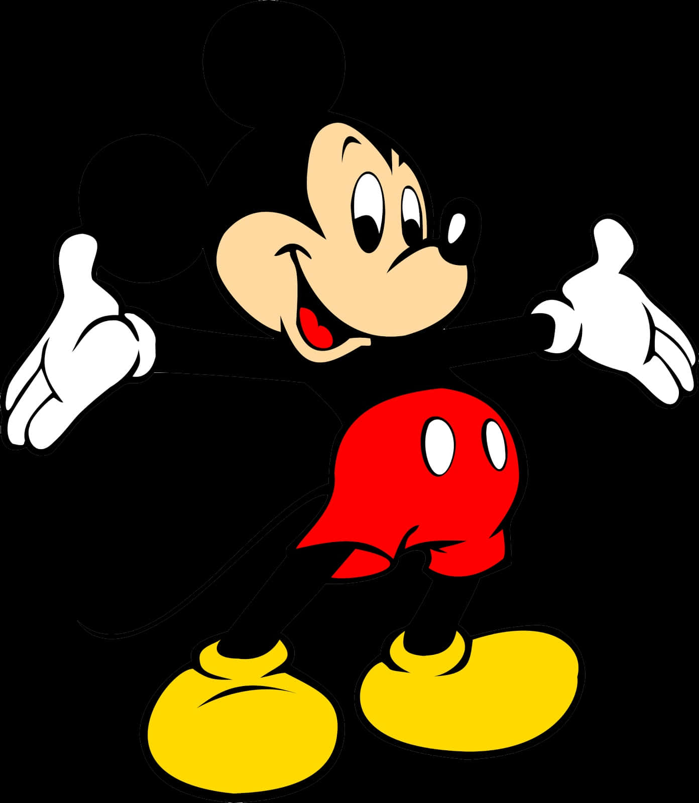 Classic Mickey Mouse Pose PNG