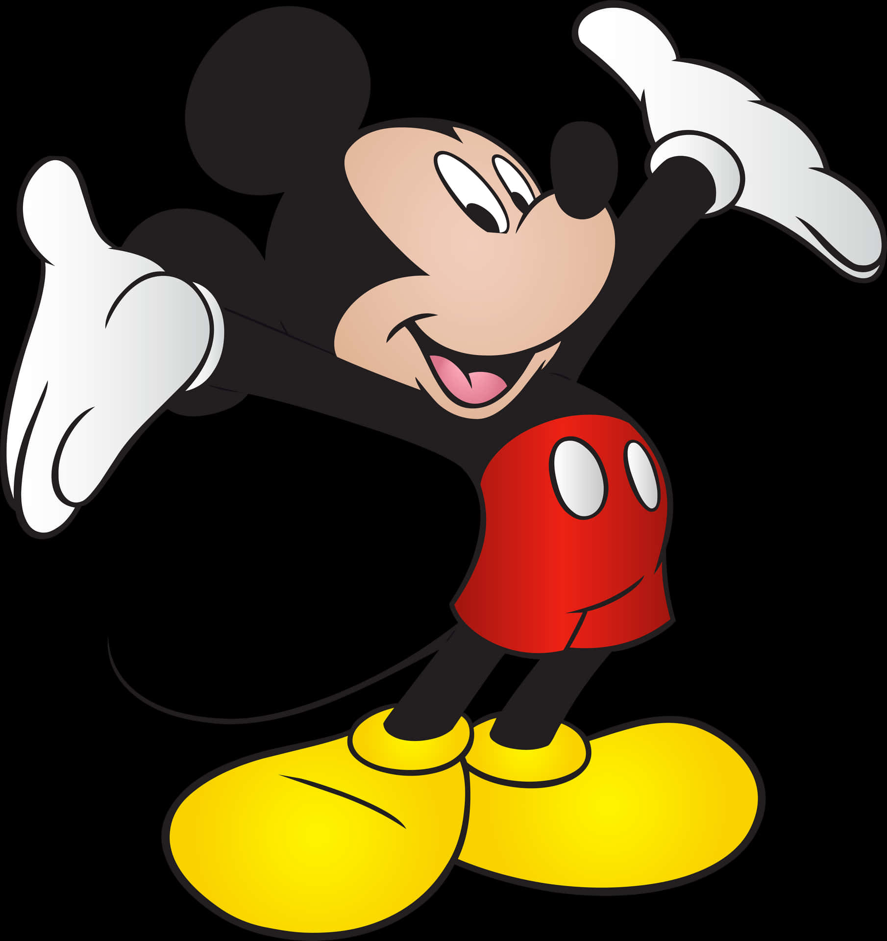 Classic Mickey Mouse Pose PNG