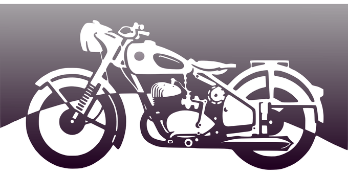 Classic Motorbike Silhouette PNG