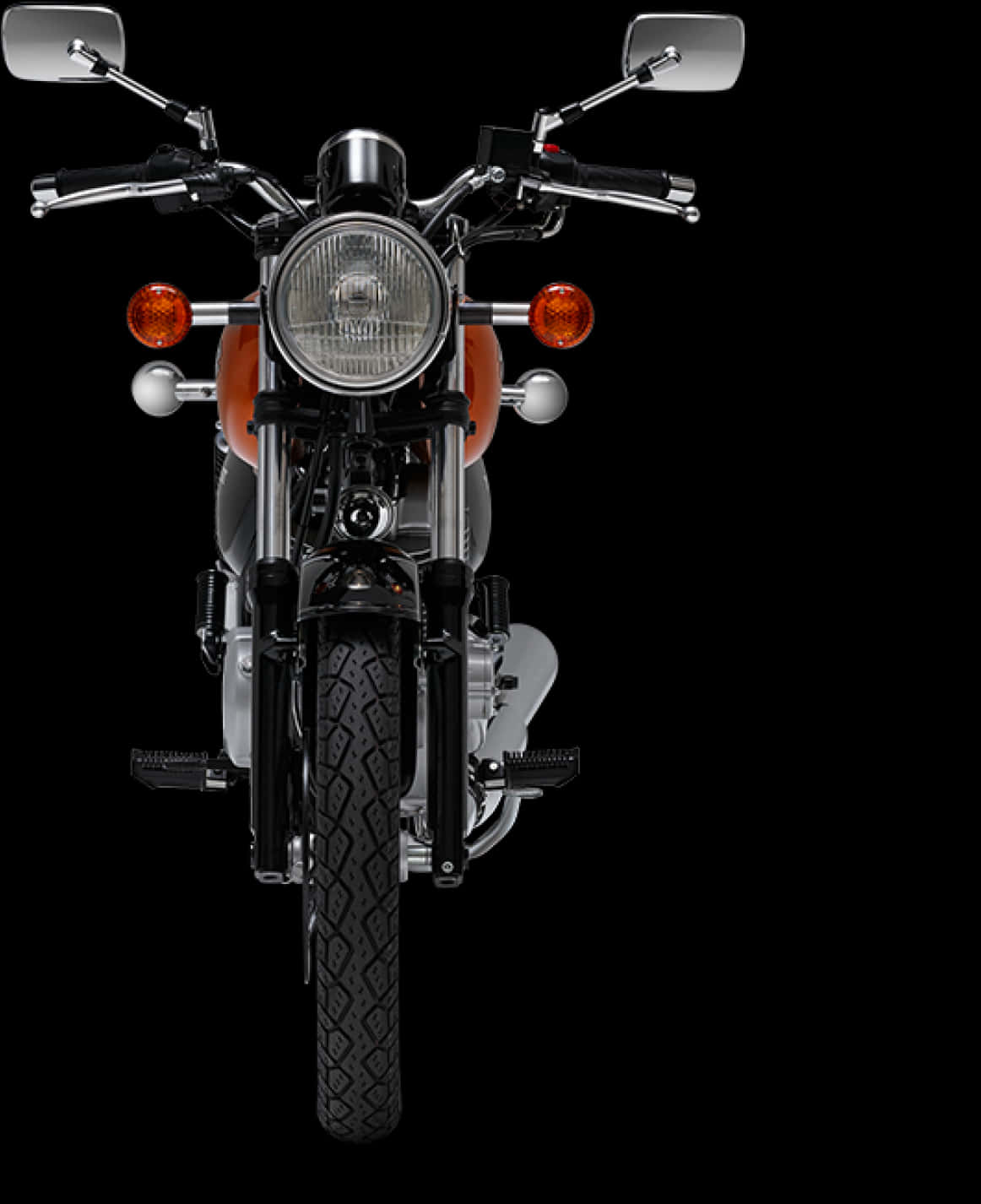 Classic Motorcycle Front View PNG